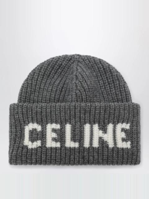 CELINE CELINE Light Grey Wool Cashmere Beanie New & Authentic
