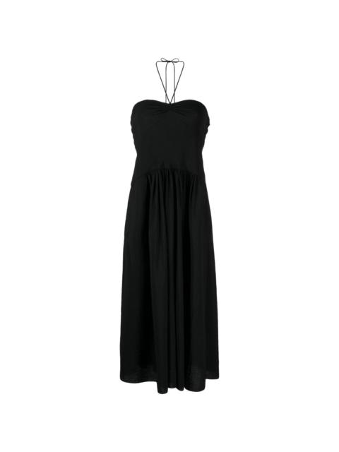 halterneck pleated dress