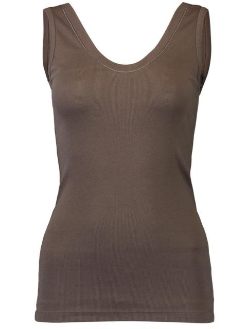 Brunello Cucinelli Monili Trim Tank - Dark Brown
