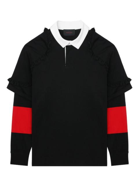 Simone Rocha ruffled-sleeve rugby polo shirt