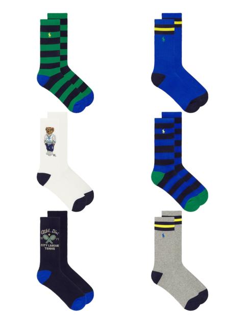 Polo Ralph Lauren Polo Athletic Bear Socks 6-Pack