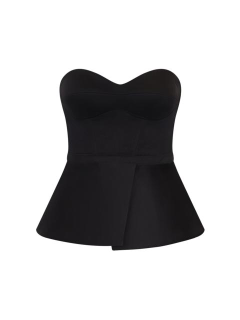 ANDRES OTALORA Nos Reconocemos Strapless Stretch-Cotton Top black