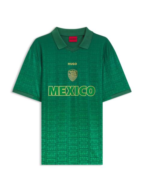 HUGO RELAXED-FIT SOCCER T-SHIRT WITH NATION DETAILING