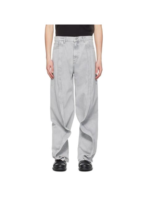 Y/Project Gray Banana Jeans