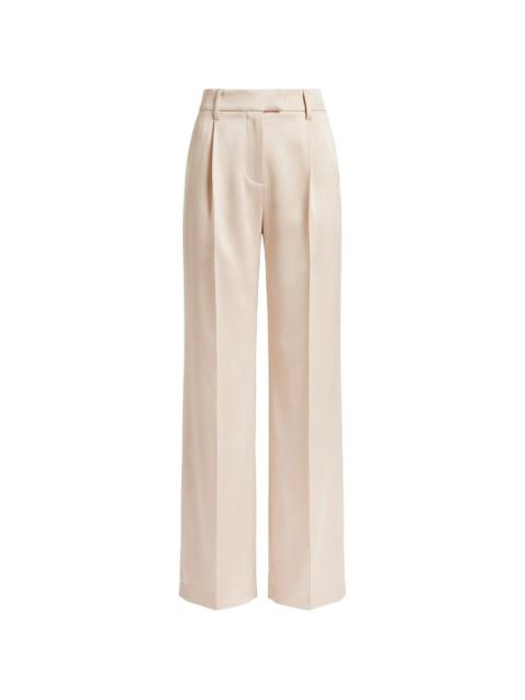 Brunello Cucinelli pleated satin-finish trousers