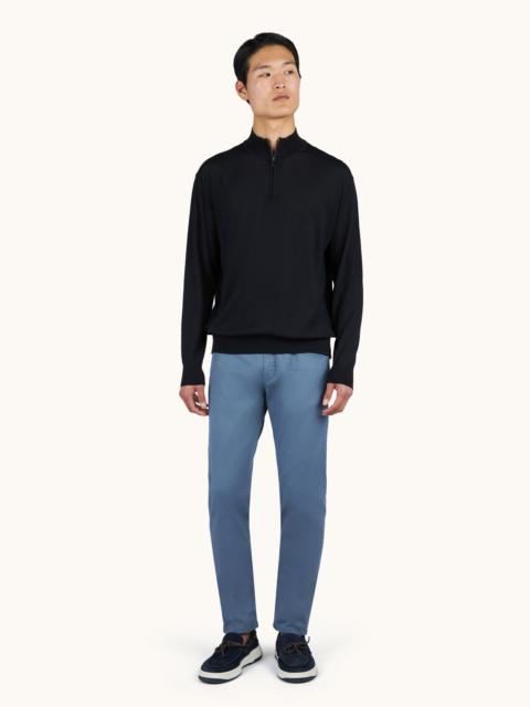 Paul & Shark 140’S SUPERFINE MERINO WOOL HALF‑ZIP SWEATER