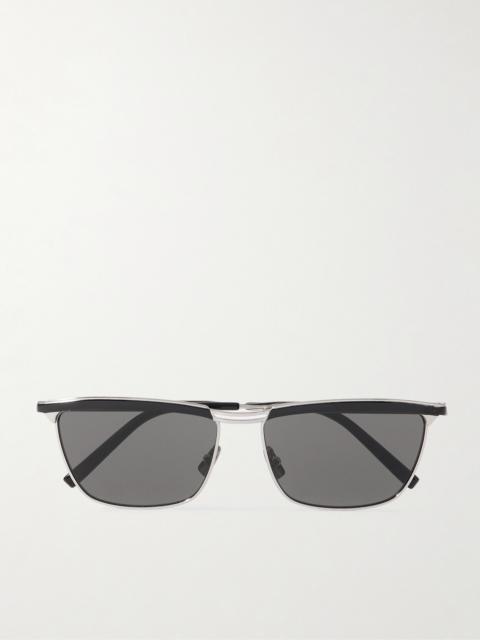 SAINT LAURENT Joe D-frame Acetate And Silver-tone Sunglasses