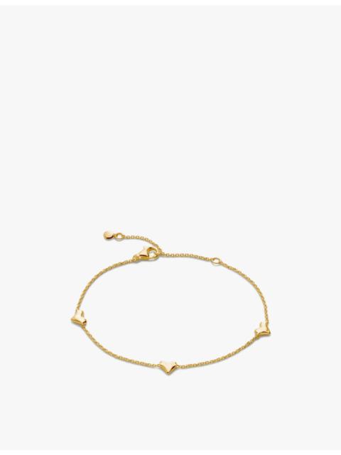 MONICA VINADER Heart Station 18ct Yellow Gold-Plated Vermeil Sterling-Silver Chain Bracelet
