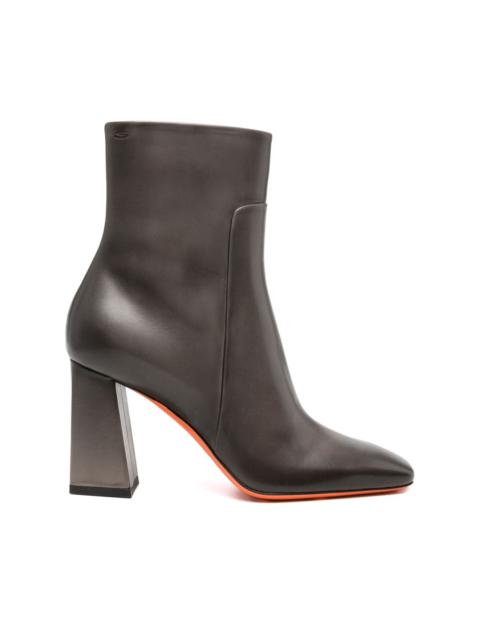 Santoni 90mm leather ankle boots