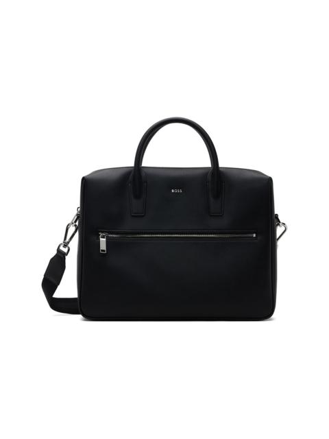 BOSS Black Logo Leather Document Briefcase