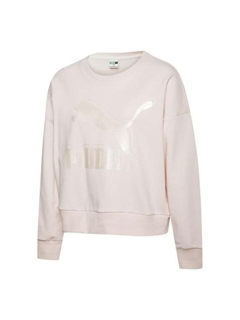 PUMA (WMNS) PUMA Printing Round-neck Sweatshirt Pink/Red 597405-87