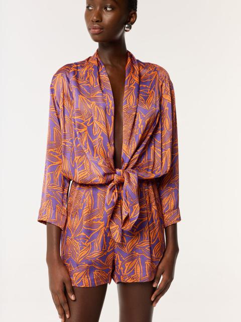 Poupette St Barth Short Jumpsuit Celie - Purple Pop Tiger