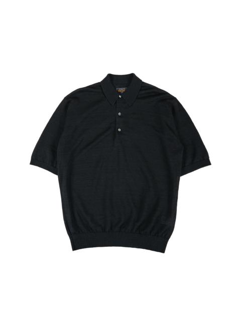 BEAMS PLUS Knit Polo Hemp Black