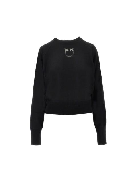 PINKO KNITTED SWEATER WITH LOVE BIRDS LOGO