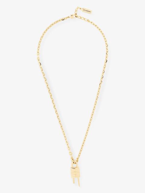 Givenchy Monogram-engraved brass pendant necklace