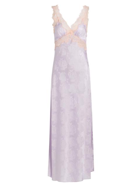 RONNY KOBO Women's Bryn Floral Lace-Trim Satin Maxi Dress - Hydrangea