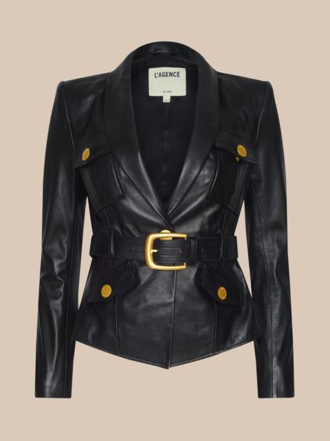 L'AGENCE Wisteria Leather Blazer