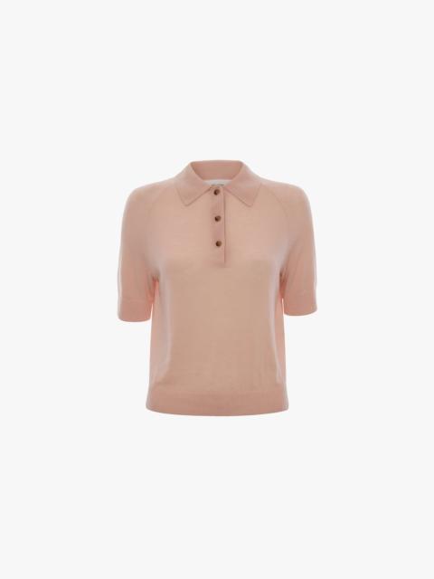 Victoria Beckham Polo Top In Pale Rose