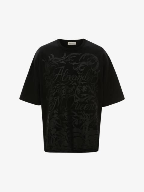 Alexander McQueen Blake Illustration Oversized T-shirt in Black