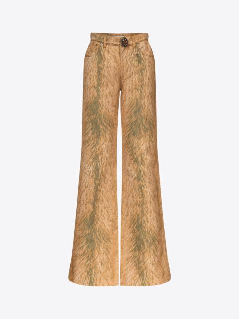 AREA CRYSTAL BUTTON FUR PRINTED JEANS