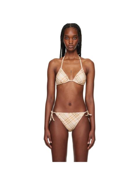 Burberry Beige Check Bikini Top