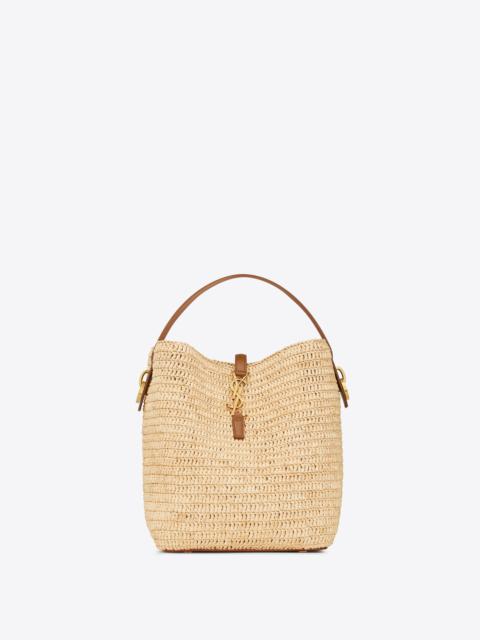 SAINT LAURENT le 37 in woven raffia and vegetable-tanned leather