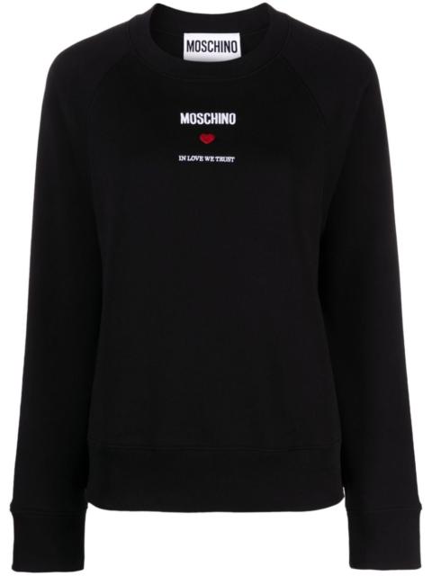 Moschino embroidered-logo cotton sweatshirt