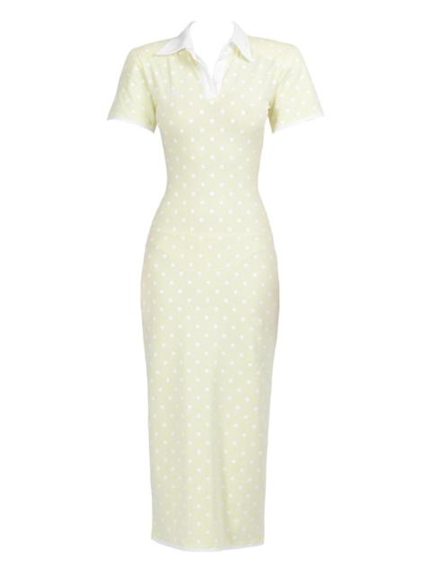 ROWEN ROSE polka-dot jersey midi dress