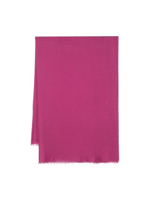 Azzurrina fine-knit fringed scarf