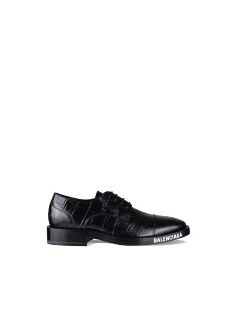 BALENCIAGA crocodile print derby