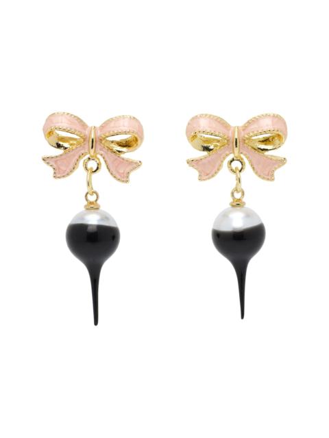 OTTOLINGER Gold Bow Pearl Earrings