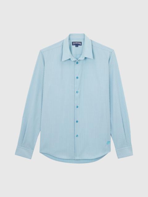 Vilebrequin Men Wool Shirt Micro Rayures Tailoring