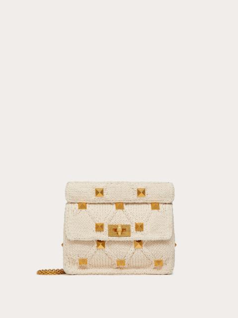 Valentino MEDIUM KNITTED ROMAN STUD THE SHOULDER BAG WITH CHAIN