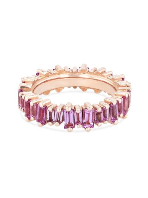 SUZANNE KALAN Pink Sapphire Baguette Eternity Band