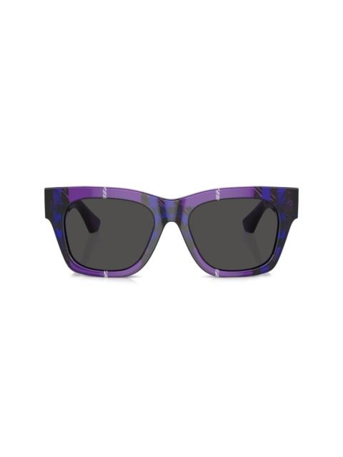 checkered wayfarer-frame sunglasses