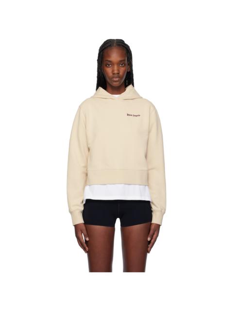 Palm Angels Beige Classic Logo Fitted Hoodie