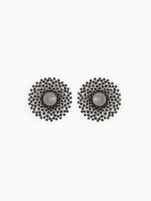 GIORGIO ARMANI METAL AND BEAD CLIP-ON EARRINGS