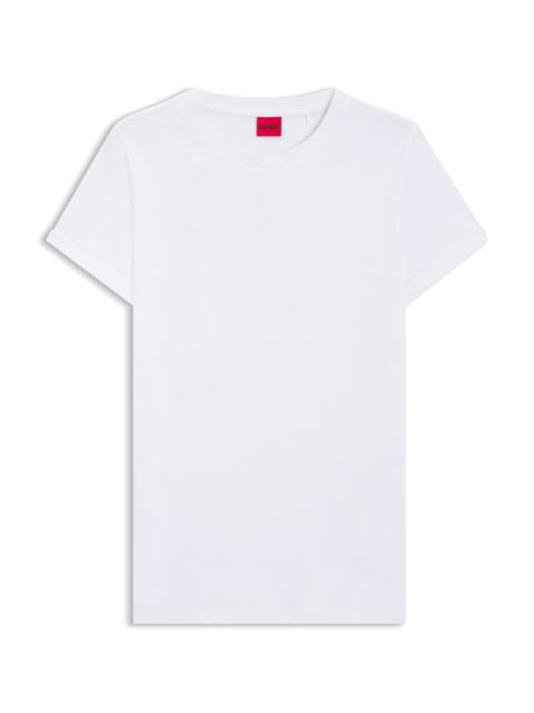 HUGO RELAXED FIT T-SHIRT IN COTTON WITH CUT-LOGO PRINT