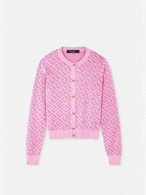 VERSACE La Greca Jacquard Cardigan