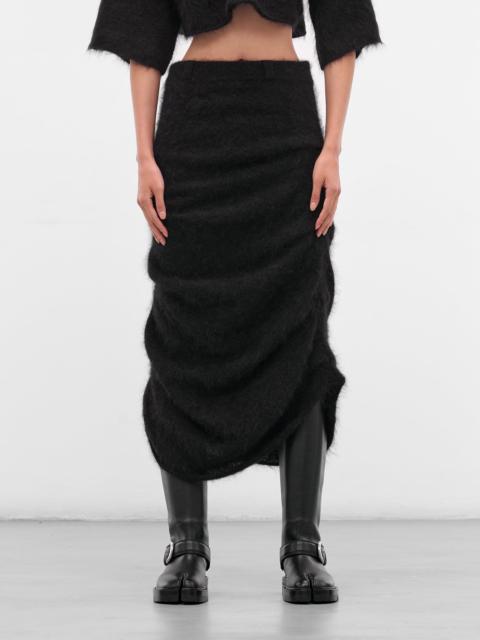 A. ROEGE HOVE Maja Black Hairy Knit Skirt