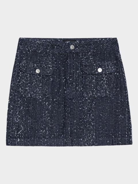 Rails Abbot Tweed Denim Mini Skirt