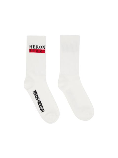 Heron Preston White Jacquard Socks