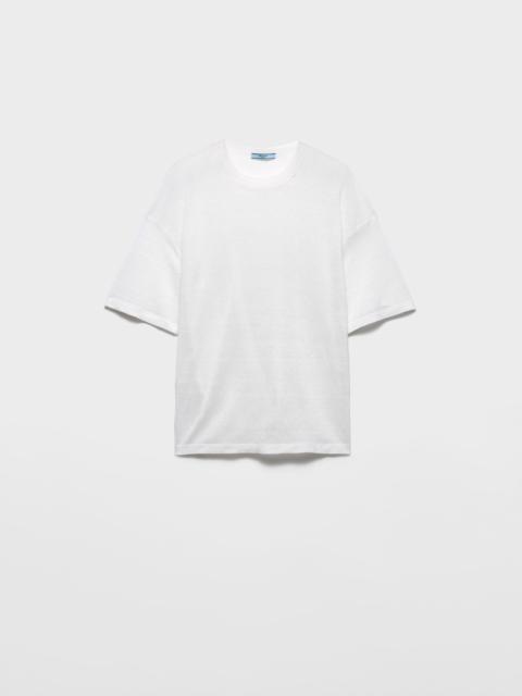 Prada Short-sleeved linen T-shirt
