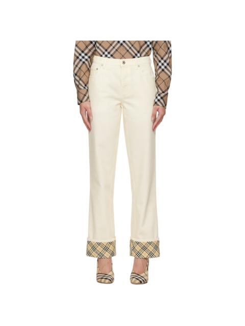 Burberry 체크 detailing 청바지