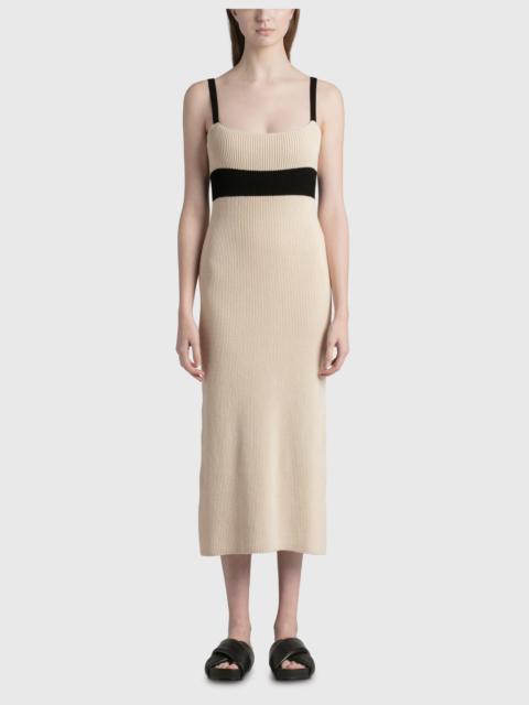 JIL SANDER+ RIBBED SLEEVELESS DRESS