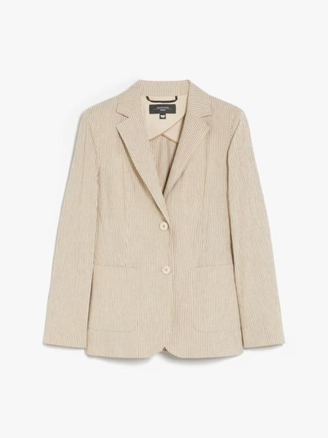 WEEKEND Max Mara ALETTA Cotton and linen seersucker blazer