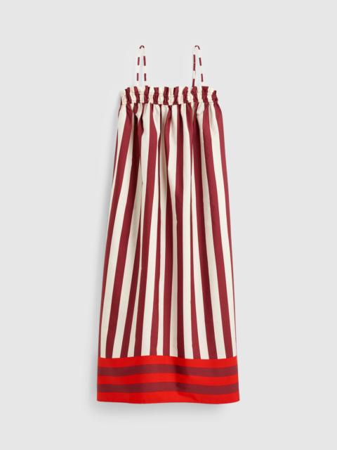 Madewell Ruffle A-Line Midi Dress in Stripe