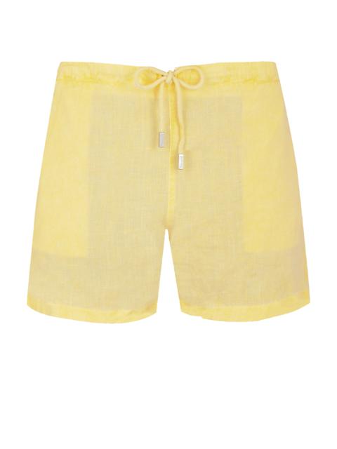 Vilebrequin Men Linen Bermuda Shorts Mineral Dye