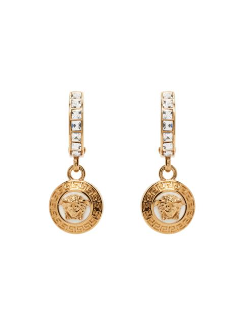 VERSACE Gold Metal Strass Medusa Earrings