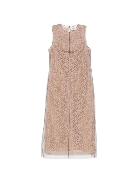 FENDI floral-lace midi dress